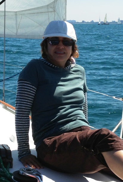 Adri enjoying a sail on Lake Michigan