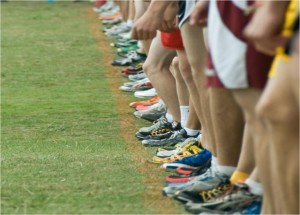 The elite runners get to stand at the starting line.